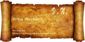 Vrba Norbert névjegykártya