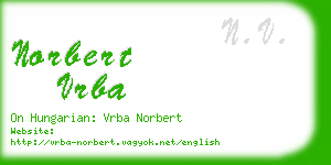 norbert vrba business card